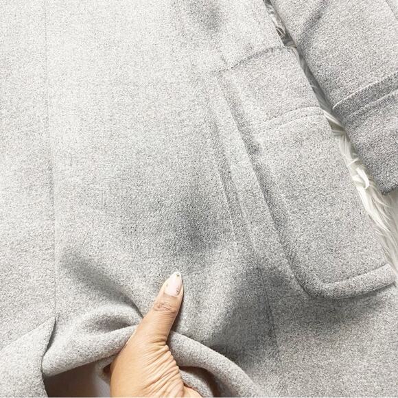 Whistles Grey Wool Button Down Coat Size 6 - Picture 9 of 9